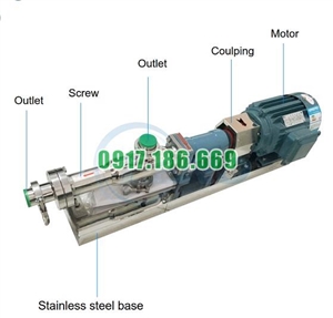 Máy bơm trục vít đơn cấp thực phẩm bằng thép không gỉ inox 304 Máy bơm trục vít đơn cấp thực phẩm bằng thép không gỉ inox 304